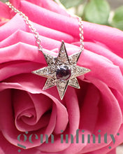 Charger l'image dans la galerie, Adler, collier étoile or gris, saphir et diamants