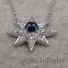 Charger l'image dans la galerie, Adler, collier étoile or gris, saphir et diamants