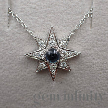Charger l'image dans la galerie, Adler, collier étoile or gris, saphir et diamants
