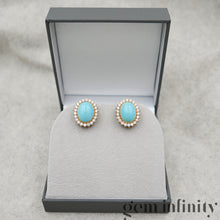 Charger l'image dans la galerie, Paire e clips d'oreilles or, turquoises et diamants