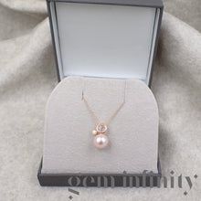 Charger l'image dans la galerie, Mimi, Collier or rose, diamant, quartz rose et perle