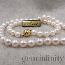 Charger l'image dans la galerie, Mikimoto, collier de perles Akoya, fermoir or