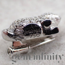 Charger l'image dans la galerie, Broche lapin or gris, diamants et rubis