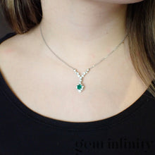 Charger l'image dans la galerie, Collier or gris émeraude et diamants
