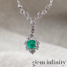 Charger l'image dans la galerie, Collier or gris émeraude et diamants