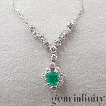 Charger l'image dans la galerie, Collier or gris émeraude et diamants