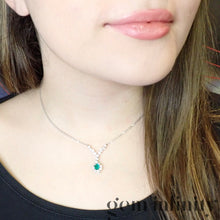 Charger l'image dans la galerie, Collier or gris émeraude et diamants
