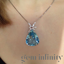 Charger l'image dans la galerie, Pendentif aigue-marine et diamants