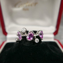 Charger l'image dans la galerie, CARTIER Méli Mélo, bague platine, diamants et saphirs roses