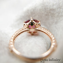 Charger l'image dans la galerie, Bague or rose, diamants et tourmaline rose