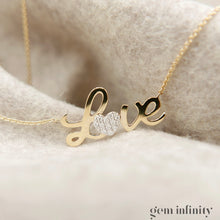 Charger l'image dans la galerie, Collier LOVE or jaune et diamants