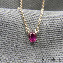 Charger l'image dans la galerie, Collier or rose et rubis