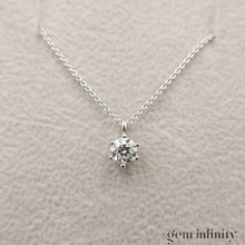 Charger l'image dans la galerie, Collier solitaire diamant or gris