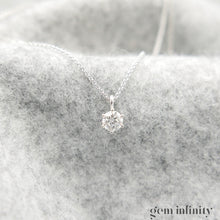 Charger l'image dans la galerie, Collier solitaire diamant or gris