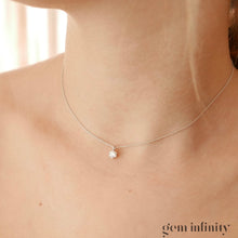Charger l'image dans la galerie, Collier solitaire diamant or gris
