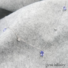 Charger l'image dans la galerie, Collier or gris, tanzanites et diamants