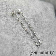 Charger l'image dans la galerie, Pendants d'oreilles or gris et diamants
