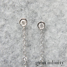 Charger l'image dans la galerie, Pendants d'oreilles or gris et diamants