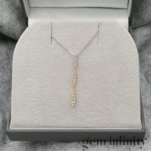 Charger l'image dans la galerie, Collier or rose, jaune et gris serti de diamants