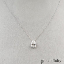 Upload image to gallery, White gold necklace, large pear shape diamond 2.86 ct