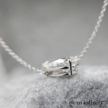 Upload image to gallery, White gold necklace, large pear shape diamond 2.86 ct
