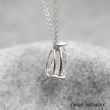 Upload image to gallery, White gold necklace, large pear shape diamond 2.86 ct