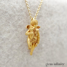 Charger l'image dans la galerie, Pendentif ange XIXè s. or sur chaîne