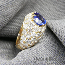 Charger l'image dans la galerie, Bague or, saphir coeur et diamants