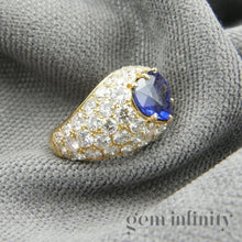 Charger l'image dans la galerie, Bague or, saphir coeur et diamants