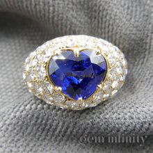 Charger l'image dans la galerie, Bague or, saphir coeur et diamants