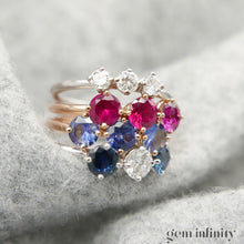 Charger l'image dans la galerie, Bague or gris et saphirs