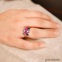 Charger l'image dans la galerie, Bague or gris et saphirs