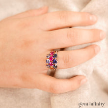 Charger l'image dans la galerie, Bague or rose et saphirs
