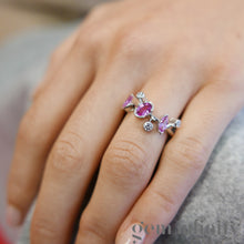 Charger l'image dans la galerie, CARTIER Méli Mélo, bague platine, diamants et saphirs roses