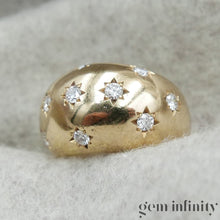 Charger l'image dans la galerie, Bague boule années 40-50 or et diamants