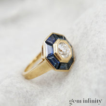 Charger l'image dans la galerie, Bague ballerine or, diamant et saphirs
