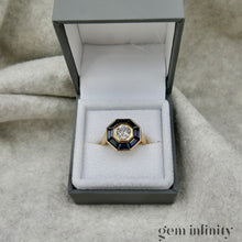 Charger l'image dans la galerie, Bague ballerine or, diamant et saphirs