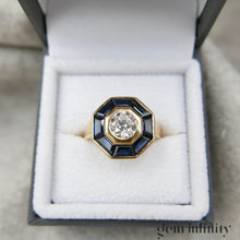 Charger l'image dans la galerie, Bague ballerine or, diamant et saphirs