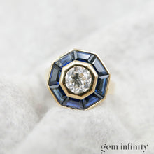 Charger l'image dans la galerie, Bague ballerine or, diamant et saphirs