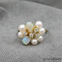 Charger l'image dans la galerie, Bague opales, perles et diamants