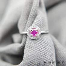 Charger l'image dans la galerie, Bague or gris rubis et diamants