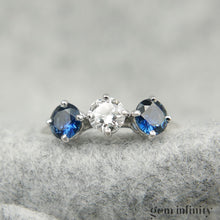 Charger l'image dans la galerie, Bague or gris, diamant et saphirs