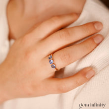 Charger l'image dans la galerie, Bague or rose et saphirs