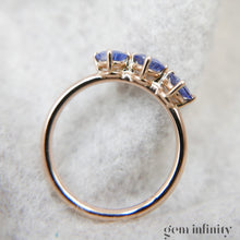 Charger l'image dans la galerie, Bague or rose et saphirs