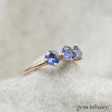 Charger l'image dans la galerie, Bague or rose et saphirs
