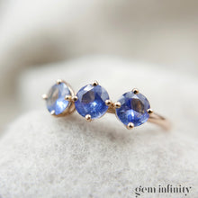 Charger l'image dans la galerie, Bague or rose et saphirs