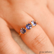 Charger l'image dans la galerie, Bague or rose et saphirs