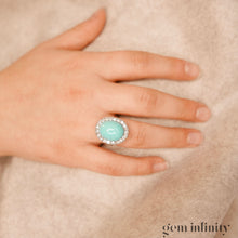 Charger l'image dans la galerie, Bague platine, turquoise et diamants