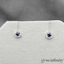 Charger l'image dans la galerie, Boucles d'oreilles or gris saphirs et diamants