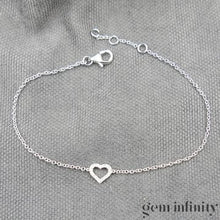 Charger l'image dans la galerie, Bracelet coeur or gris et diamants